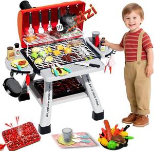 lot 7839 image: Kids BBQ Grill Playset with Smoke Sound & Lights, Pretend Play