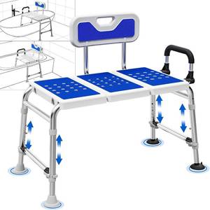 lot 7841 image: $66 Heavy-Duty Width-Adjustable Bath Tub Transfer Shower Bench