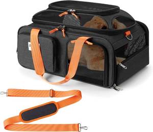 lot 7844 image: $49 pidipiti TSA-Approved Expandable Pet Carrier for Small Dogs 10lbs