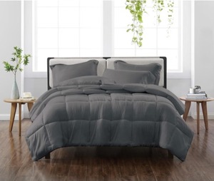 lot 7848 image: CANNON Heritage Solid Comforter Grey Polyester, King