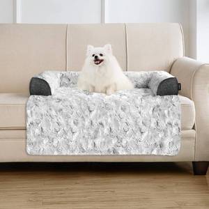 lot 7849 image: Small Dog Bed for Couch 35 x 31 in, Removable Washable Cover, Grey