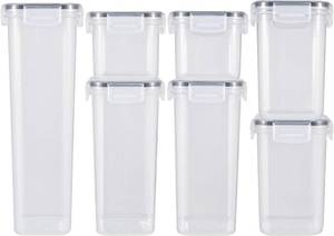 lot 7857 image: $49 8 Pcs Airtight Stackable Food Storage Containers with Lids Set, see not
