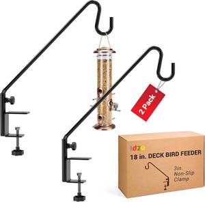 lot 7858 image: Idzo 18-Inch Railing Hook for Bird Feeder Pole Powder-Coated Steel