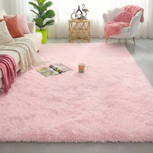 lot 7899 image: $50 Pink Area Rugs 5x8 for BedroomLiving Room, Room, Soft Fuzzy Shag