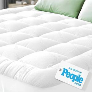 lot 7900 image: $60 Niagara King Mattress Topper - Bamboo Rayon Pillow Top, White