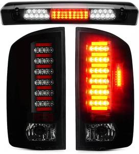 lot 7907 image: $106 LED Tail Lights  3rd Brake Light for Dodge Ram 1500-3500, 3-Pc