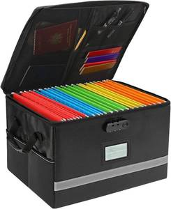 lot 7911 image: EXLIFBAG Fireproof File Organizer Box with Lock, Lids, Handle