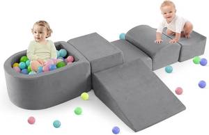 lot 7916 image: $100 INFANS Climbing Toys Foam Blocks & Ball Pit, 5pc Play Set