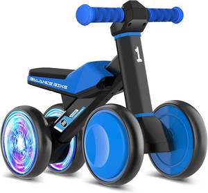 lot 7930 image: ESPRAY Colorful Baby Balance Bike 12-24 Months, 4 Silent Wheels