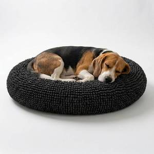 lot 7942 image: $70 Muddy Mat Cloud K-9 Donut Bed for Dogs & Cats, Black 35x35