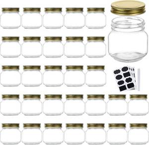 lot 7945 image: 8 oz Glass Jars with Lids, Regular Mouth Mason Jars, Set of 30