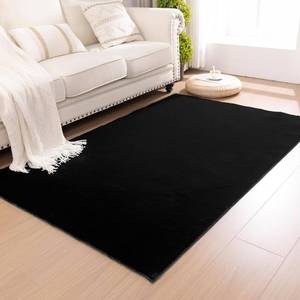 lot 7954 image: SHACOS Faux Rabbit Fur Area Rug 4x6, Non-Slip, Washable, Padded