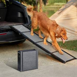 lot 7969 image: $90 PetThem 63in Car Dog Ramp, Non-Slip, Portable Folding, 250LBS