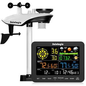 lot 7978 image: $90 Sainlogic 12-in-1 Weather SA6 Rain Gauge Wind Forecast Alarm