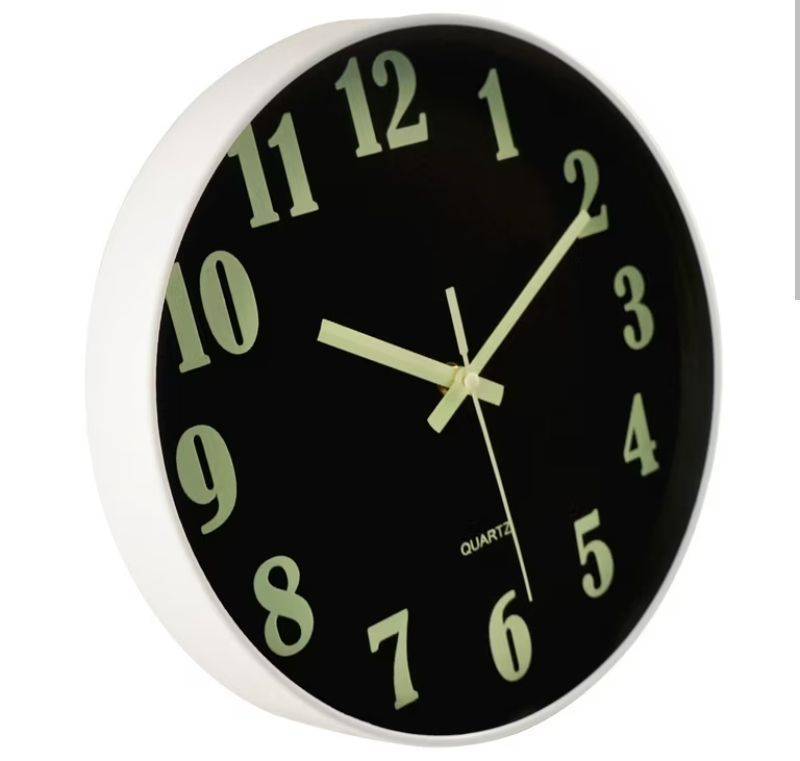 lot 40372 image: JoFomp Modern Night Light 12 Quartz Wall Clock with Silent Sweep Movement for Bedroom, Kitchen
