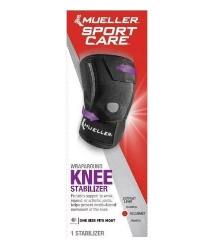 lot 42207 image: Mueller Wrap Around Knee Stabilizer, One Size Fits Most, Black
