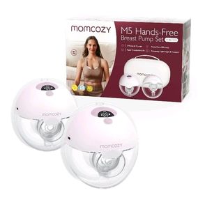lot 40834 image: Momcozy M5 Hands-Free Wearable Breast Pump 3 Modes 9 Suction Levels Portable Electric Pump 24mm 2 Pack Gradient Pink