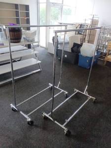lot 40862 image: Set of 2 Rolling Clothing Racks