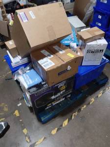 lot 40881 image: Mixed General Merchandise Pallet Lot - Pool Volleyball, Router, Tools, Assorted Boxes, and More
