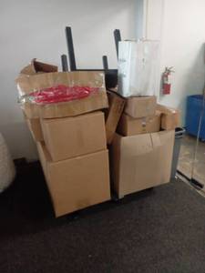 lot 40884 image: Mixed Lot Assorted Boxes Sanitizer, Beverage Pouches, Flexco Items, Miscellaneous Housewares, and More