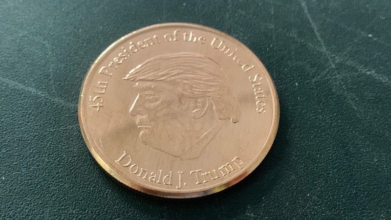 lot 58 image: 1 oz 999 Fine Copper Round Donald Trump 45th President design