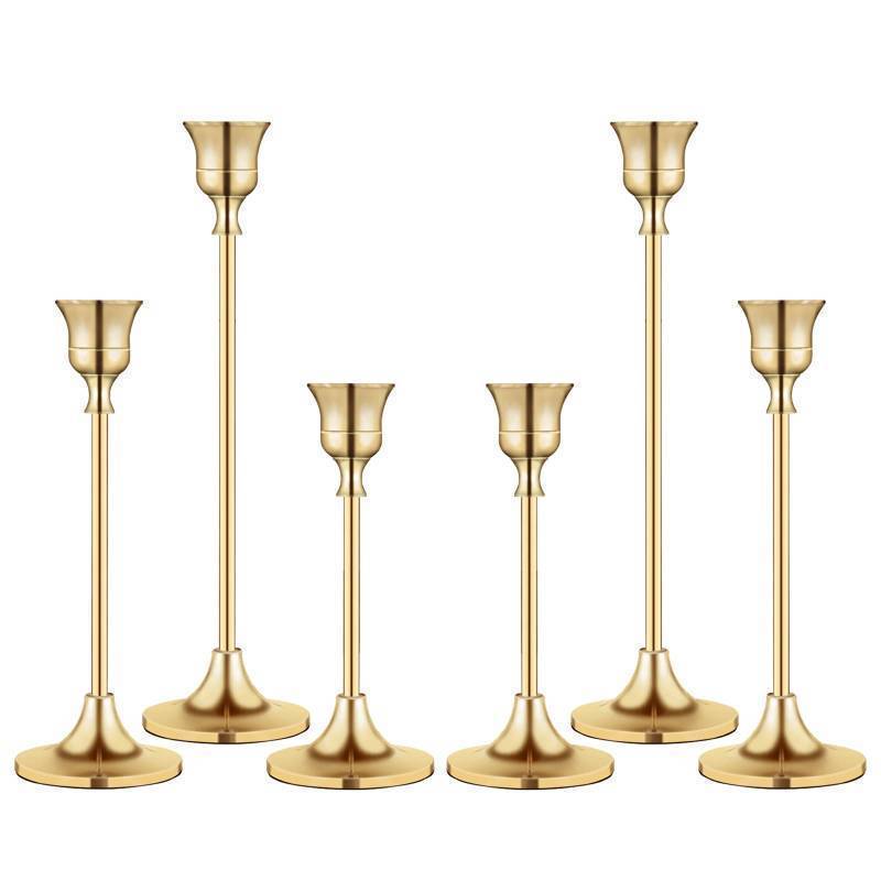 lot 24681 image: Candlestick Holders,Taper Candle Holder for Candlesticks Gold Brass Vintage Candle Stick Candle Holders Candelabra Candle Holder for Fireplace Party Dining Home - Retail $32