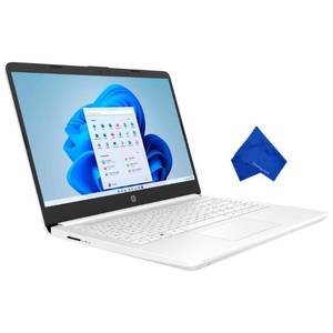 lot 5585 image: HP 14-dq3000dx 14 HD Laptop, Intel Celeron N4500, 4GB DDR4 RAM, 64GB eMMC, Intel UHD Graphics, Windows 11 Home, Wi-Fi 6, Snowflake White - Retail $199
