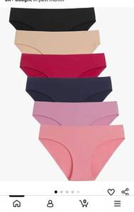lot 18682 image: Womens Seamless Thong Panties Set of 5 size XL v cut full back - Retail $12
