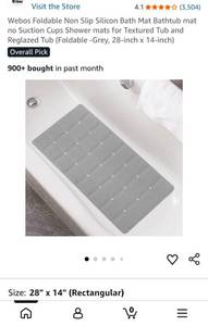 lot 18684 image: Webos Foldable Non-Slip Silicone Bath Mat - Retail $12