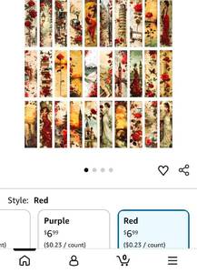 lot 18695 image: Red Rose Decorative Bookmark Set - Retail $6