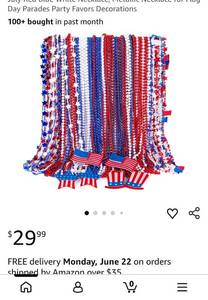lot 18700 image: Patriotic Bead Necklaces Set - Retail $29