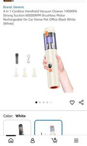lot 18701 image: 4-in-1 Cordless Handheld Vacuum Cleaner 14000PA - Retail $25
