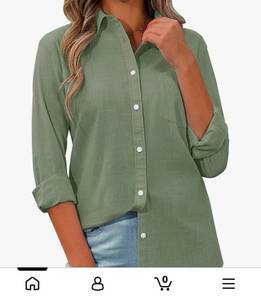 lot 18711 image: Womens Button-Down Collared Shirt size L - Retail $22