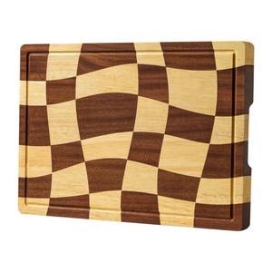lot 19814 image: THETCHRY Cutting Boards for Kitchen, Checkered Cutting Board with Juice Grooves, End Grain Cutting Board for Meat and Vegetables, Large Butcher Block Serving Tray with Gift Box, 16.5 x 11.6 x 0.8 - Retail $16