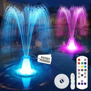 lot 19852 image: Upgraded Solar Pool Fountain with Lights,9.5 Large Solar Floating Pool Fountain with Anchor, Above Ground Pool Water Fountains Pump,Swimming Pool Fountains for Inground Pool Red-1PC - Retail $31