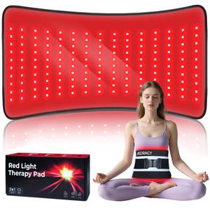lot 19857 image: Adracy 2026 Upgraded Red Light Therapy Pad for Body,Red Light Therapy Belt with Timer, 24 x 12 Near Light Mat 660nm&850nm Infrared Light Therapy Wrap for Shoulder Muscle Back Pain(Black) - Retail $60