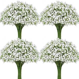 lot 26196 image: Waipfaru Pcs Babys Breath Artificial Flowers, Baby Breath Flowers Artificial Bulk, Real Touch White Fake Flowers, Faux Babies Breath Gypsophila for Wedding Home Decor Floral Arrangement - Retail $25
