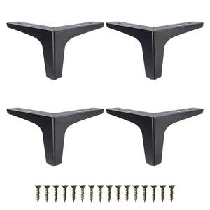 lot 26217 image: GOSCHE 4 Inch Metal Furniture Legs Black, Legs for Furniture Set of 4, Modern Style Replacement Couch Legs for Dresser Chair Bed Cabinet Table Ottoman Cupboard DIY Replacement Sofa Feet - Retail $13