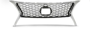 lot 411503 image: Retails for $210 Front Upper & Lower Grille 2Pcs Chrome Black Fit For 2013-2015 Lexus RX350 Current price is