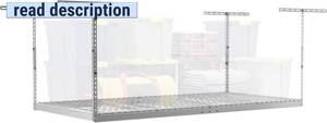 lot 211519 image: Retails for $200 SafeRacks 4 ft x 8 ft Overhead Storage Rack Adjustable 24 in - 45in Height (White) With Accessory Pack With 5-Piece Hook Accessory Pack