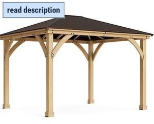 lot 311508 image: 10 ft. x 12 ft. Meridian Cedar Gazebo with Rust-Free Aluminum Roof (Only Box 3 of 3)
