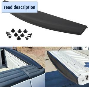 lot 411493 image: KARPAL Tailgate Spoiler Top Protector Cover Molding Cap Compatible with 2009-2018 Dodge Ram 1500 2010-2018 2500 3500 TO1904100 ABS Black