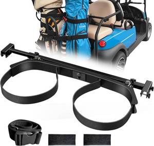 lot 121534 image: Universal Golf Cart Bag Holder Bracket Attachment for 22 Golf Cart Rear Seat with 1 Inch Square Tube, No Drilling Adjustable Golf Back Seat Bag Rack for EZGO Club Car Yamaha