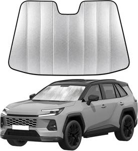 lot 121540 image: EcoNour Accordion Foldable Windshield Sun Shade Fit for Toyota RAV4 2019-2024 2025 2026 Sunshade, Front Car Window Shades Sun Visor, Blocks UV Rays & Heat, Car Accessories