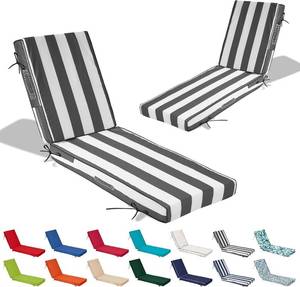 lot 121541 image: Retails for $130 72x21x4in Lounge Cushions for Outdoor Furniture,Outdoor Lounge Chair Cushions Set of 2, Pool Chaise Cushions for Patio Lawn, Patio Lounger Pads with Removable Cover, Black White Striped 26xf