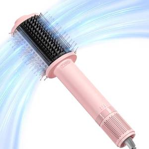 lot 121548 image: TYMO 4.0 Hair Blow Dryer Brush - Lightweight 3X Faster Drying 5-in-1 Ionic Blowout Hair Dryer Brush Adds Shine, Volume & Fullness for Smooth, Anti-Frizz Straight, Curl & Blowout Styles, Pink
