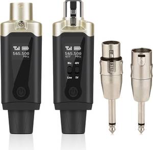 lot 121550 image: Wireless XLR Transmitter and Receiver& Wireless Guitar Transmitter Receiver,Rechargeable Mic Adapter 16 Channels 196ft Range for Dynamic Microphone,Audio Mixer,Electric Guitar Bass
