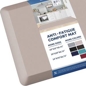 lot 221524 image: KitchenClouds Kitchen Mat Cushioned Anti Fatigue Rug 24x70 Water Resistant, Non Slip, Standing and Comfort DeskFloor Mats for House Sink Office (Khaki)