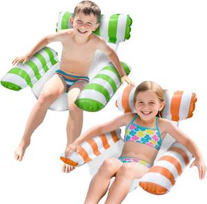 lot 221556 image: Pool Floats Kids, Meegoo Pool Lounge Chairs 3 Tubes Floaties Water Hammock Inflatable Pool Toys for Kids Ages 8-12 for Summer Party Beach Vacation Essentials