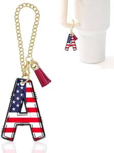 lot 221561 image: Initial A-Z Water Bottle Letter Charms for Stanley 40oz Tumbler,Personalized Stanley Cup Accessories Monogrammed Charm for Water Bottle Purse Backpack